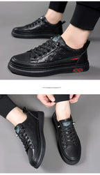 Spring Autumn Flat /5cm Elevator Shoes Men Casual Genuine Leather Sneakers Leisure Height Increase Breathable Men Loafers Trendy