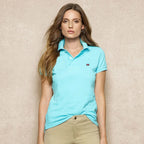 High Quality 100% Cotton Summer Womens Polos Shirts New-Embroidery 3 Casual Short Sleeve Polos Femmes Clothing Lapel Slim Tees
