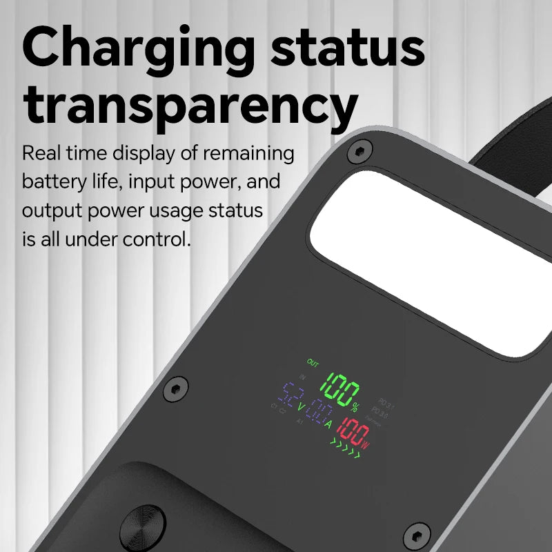 80000mAh Power Bank PD 35W Large Capacity QC 22.5W Fast Charge  Metal Portable Spare Auxiliary Battery With LCD Powerbanks Pack