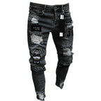 2024 Men Jeans Solid Pockets Stretch Denim Straight Pants Spring Summer Business Casual Trousers Daily Streetwear Men's Clothing