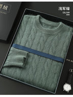 Men's thick cashmere sweater 100% pure cashmere round neck cashmere sweater 2024 new spring and winter knit base shirt