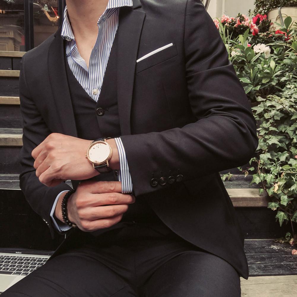 Men Blazers 3Pieces Sets Wedding Formal Elegant Business Luxury Full Vest Pants Coats Classic Jackets Suit Coat Blazers Trousers