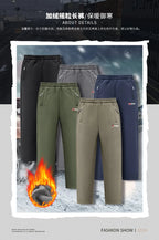 Winter and autumn thick fleece jogging pants for men, casual pants, straight-leg fleece long pants, high-quality, European size