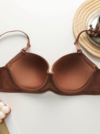 New Hot Selling Solid Color Daily 2-piece Set with Steel Rim push up Bra for Women Underwear Set J2611