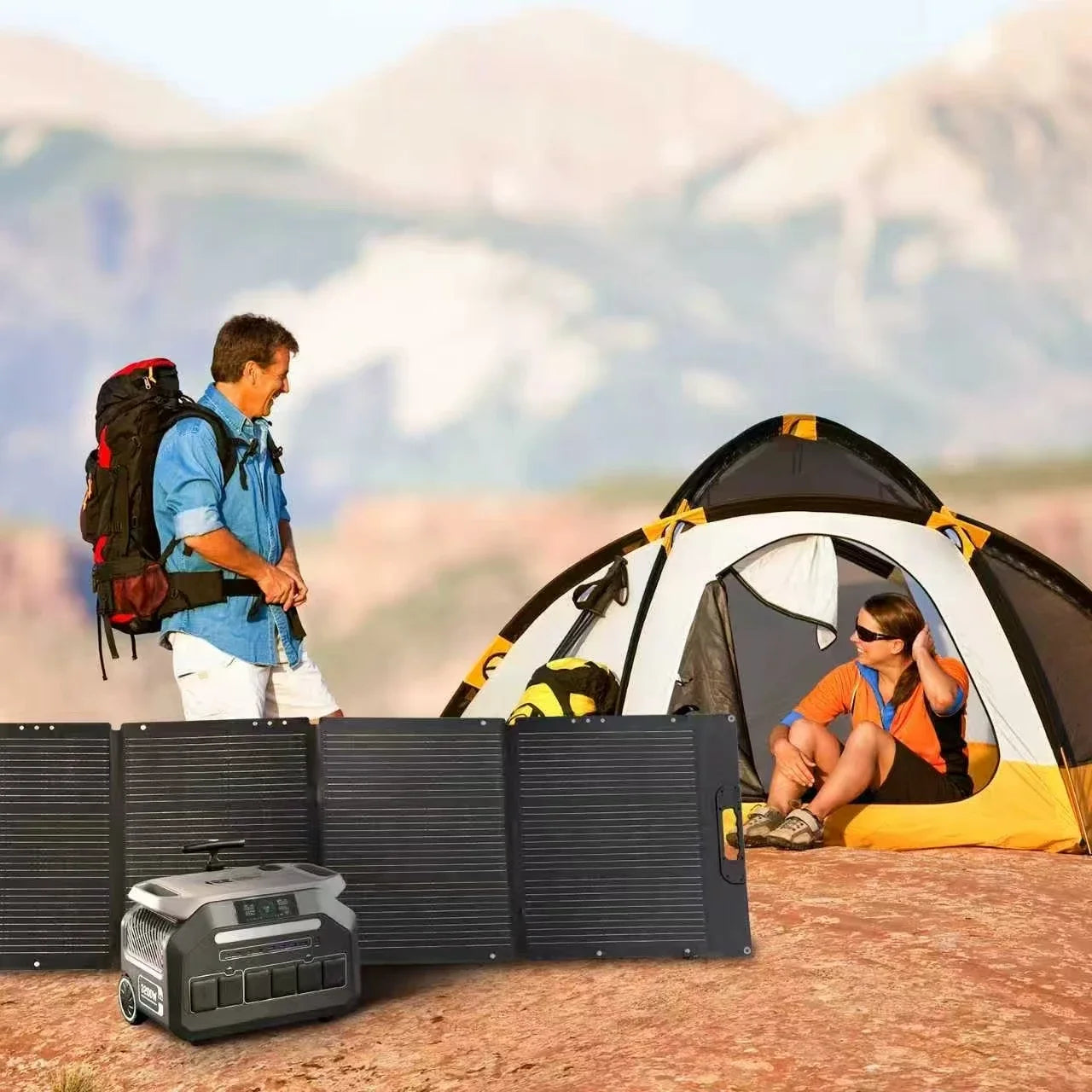 IEE P3200 Portable Power Station 3200W LiFePO4 Battery MPPT Solar Panel Flashlight Large Capacity Pure Sine Wave Inverter