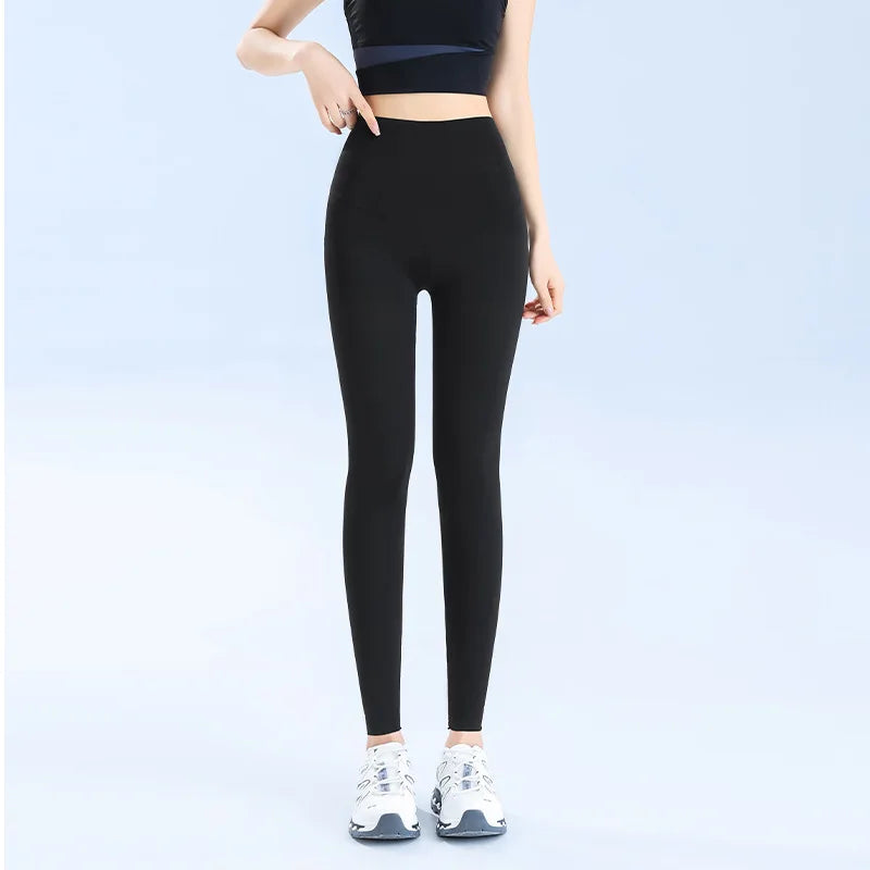Ice Silk Shark Leggings Women High Waist Tummy Control Yoga Pants Buttery Soft Push Up Summer Thin Breathable Jeggings Workout