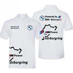 BMW Men's 2025 New Lapel Short Sleeve T-Shirt BMW Modified Car Culture Car Lovers Printed Men's and Women's Same Polo Shirt Top
