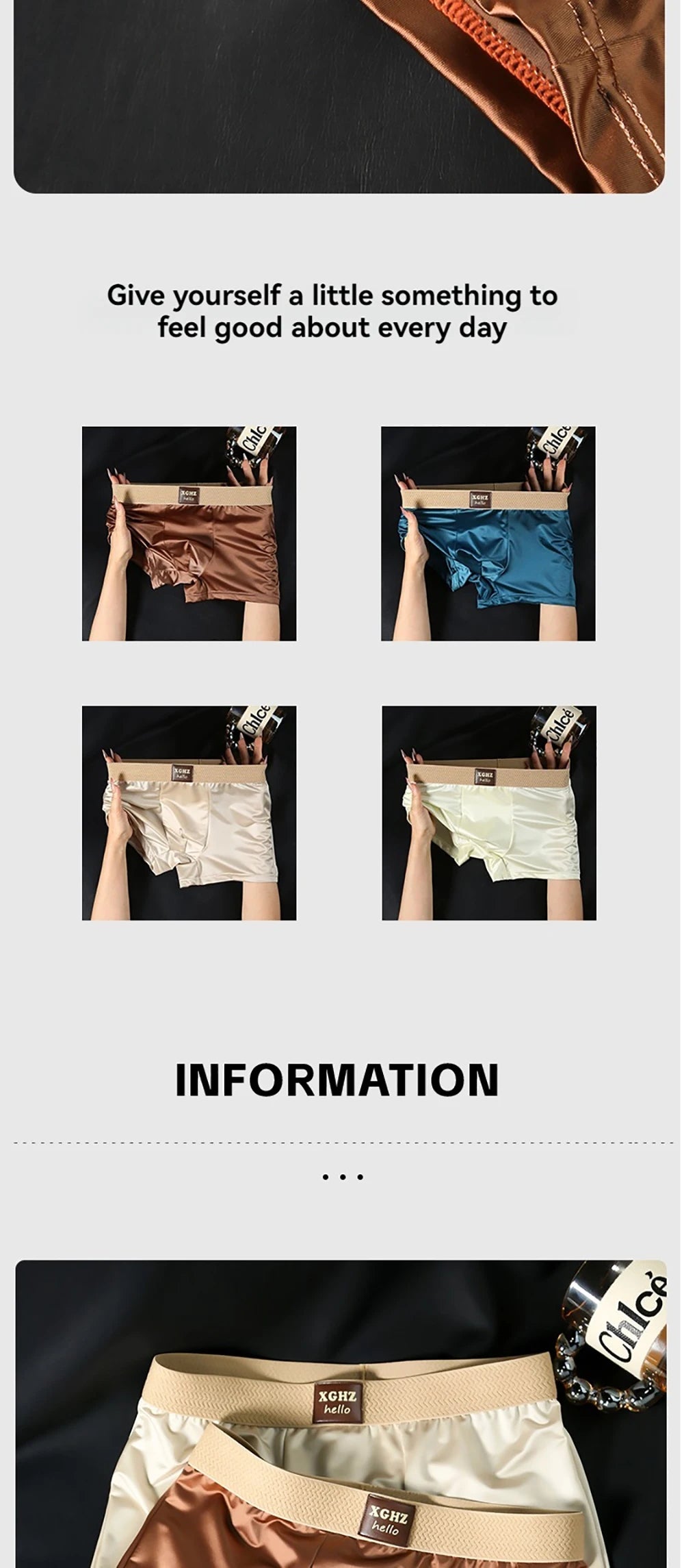 3PCS/Pack Luxury Ice Silk Satin-like Men's Panties Super Soft Boxer Homme Cool Breathable Comfortable Man Underwear Underpants