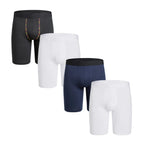 4pcs Long Men's Underpants Sports Leggings Boxer Shorts Mens Polyester Underwear Man Quick-Drying Boxer for Men Bottom Shorts