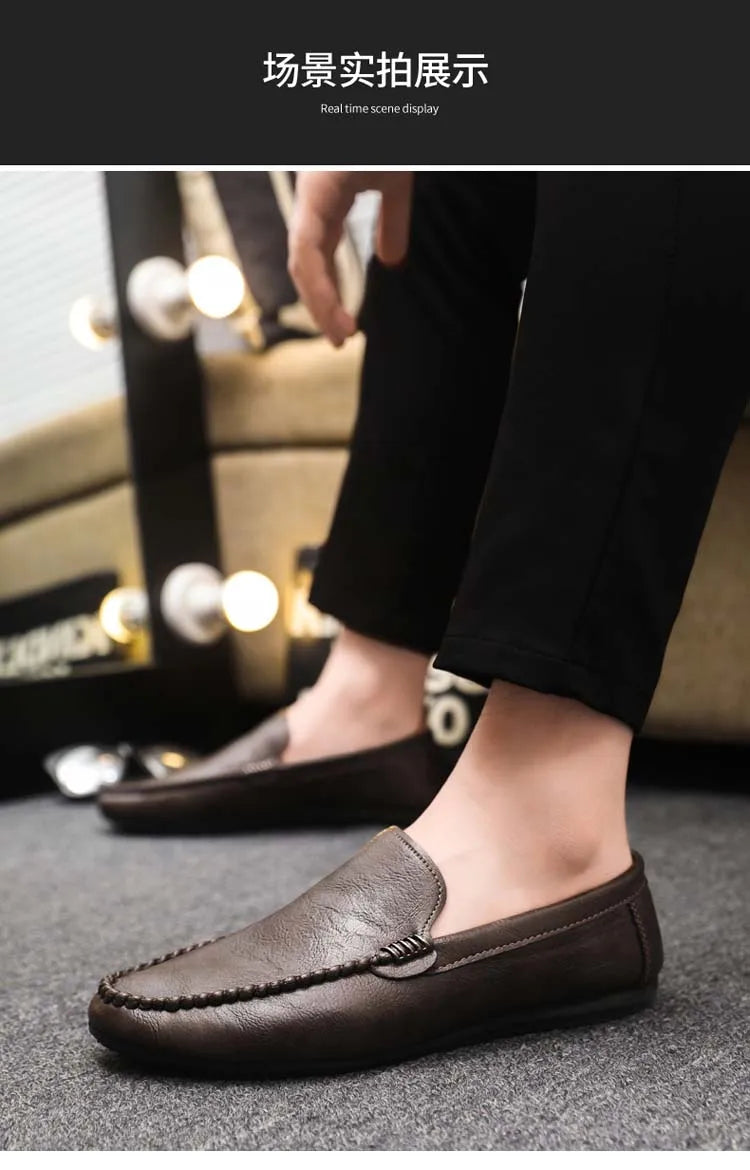 In 2025, the new men's casual soybean shoes are fashionable and versatile, and men's work shoes is black and brown  size 39-46.