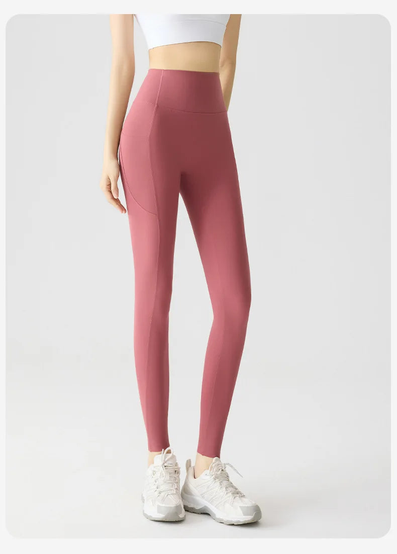 Women's Pockets Yoga Pants Cloud Touch Ice Silk Shark Leggings High Waist Tummy Control Butt Lifting Sports Leggings  Running