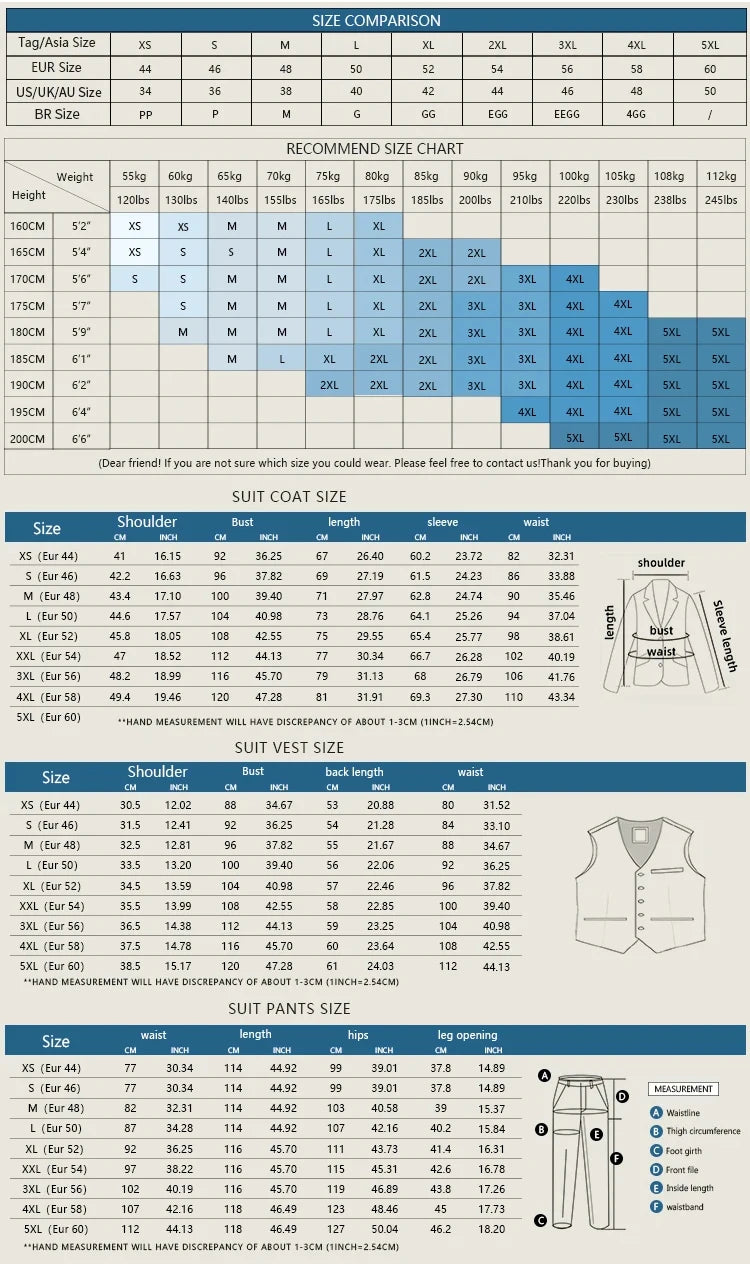 ST Cassy High-End Brand Formal Business Men's Suits Single Breasted Solid Color Slim Fit Suit Wedding Three-Piece