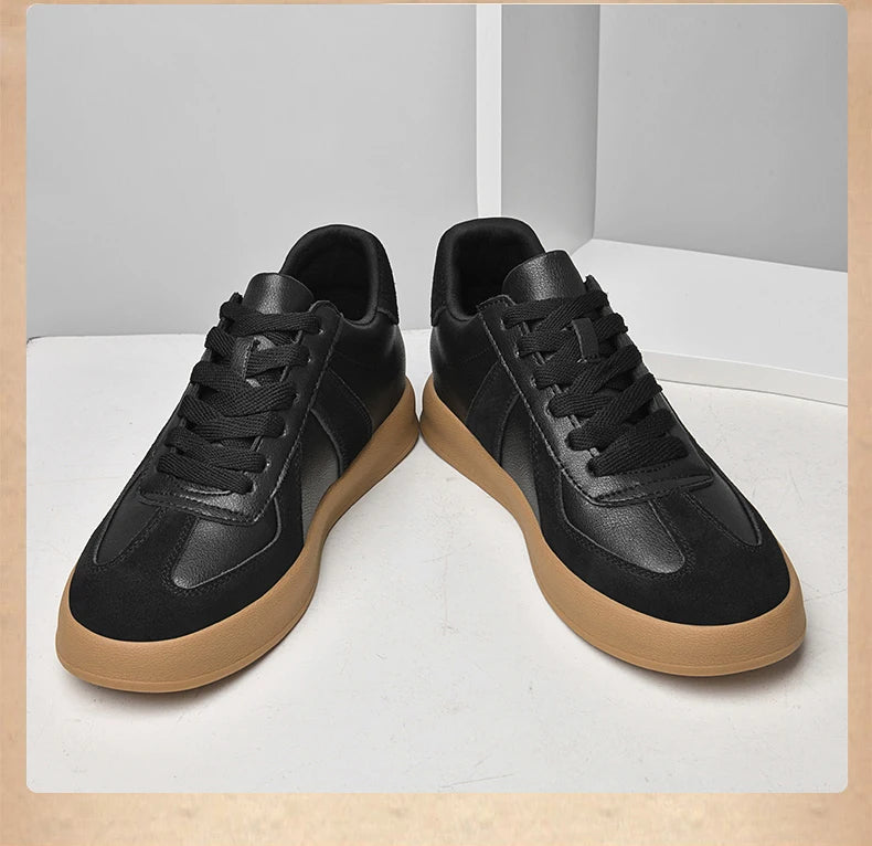 Invisible Height-Increasing Shoes 8cm German Training Shoes for Men, Summer Breathable Casual Sneakers, Genuine Leather Retro Versatile Forrest Gump Shoes 6cm