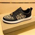 European New Shoes for Men Genuine Leather Patchwork Casual Shoes Trend Flat Skateboard Shoes Youth Cool Lace-up Sneakers