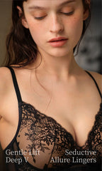 SUJIIN Sexy Embroidered Bra Sets for Women No Underwire Plunge Small Chest Bra and Panty Set Summer Female Lingerie MX287+N196
