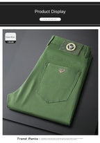 Seven-Color Stretch 97% Cotton and 3% Spandex Jeans Men Trendy Wild Simple High-End Slim-Fitting Small Straight Casual Trousers