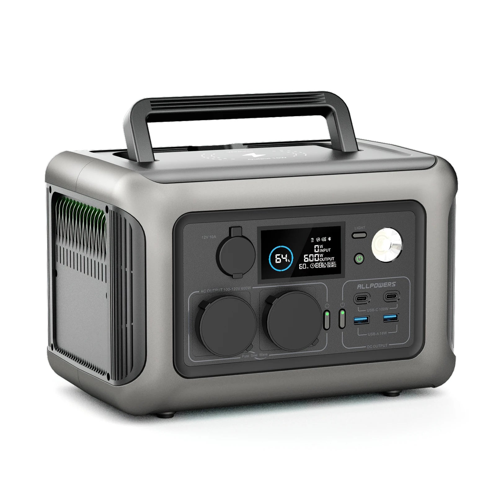 ALLPOWERS R600 Portable Power Station 299Wh LiFeP04 Battery with 600W (1200W Surge) AC Output for Outdoor Camping RV Home