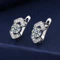 925 Sterling Silver Earrings Jewelry High Quality Retro Simple Pattern Purple White Zircon Earrings Hot Sale