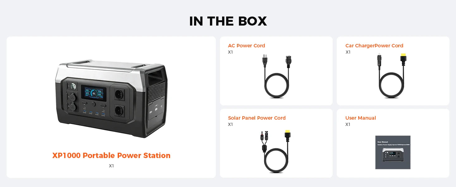 CTOLITY XP1000 1800W Portable Power Station Camping 1024Wh Lifepo4 Battery Emergency Power Emergency Energy Home Appliance RV