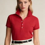 Polo women women's t-shirts and polos old money style Classic Embroidered casual slim fit POLO collar short sleeved shirt