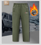 Winter and autumn thick fleece jogging pants for men, casual pants, straight-leg fleece long pants, high-quality, European size
