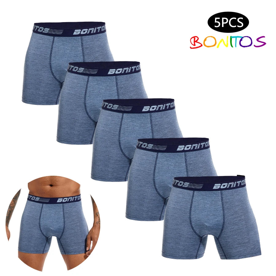 5pcs Boxers Men's Panties Breathable Boxer Shorts Men Underwear Polyester Underpants for Man High Quality Male Trunks