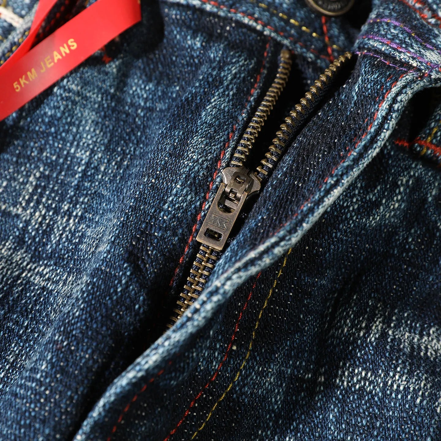 22oz Heavyweight 100% Cotton Washed Men's Selvedge Denim Jeans Taiwan Hand-spun Yarn Plant-dyed Standard Straight Fit Pants 5KM