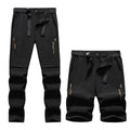 Men's 2 in 1 Convertible Hiking Pant Quick Dry Elastic Outdoor Running Cargo Trouser Summer Waterproof Fishing Camping Plus Size