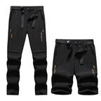 Men's 2 in 1 Convertible Hiking Pant Quick Dry Elastic Outdoor Running Cargo Trouser Summer Waterproof Fishing Camping Plus Size