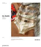 3PCS/Pack 100% Cotton Delicate Jacquard Men's Brief Antibacterial Breathable Crotch Men's Panties Soft Stretch Underwear for Man