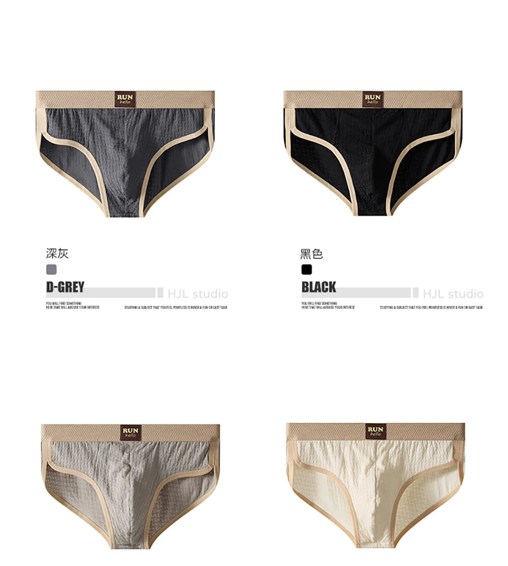 3PCS/Pack 100% Cotton Delicate Jacquard Men's Brief Antibacterial Breathable Crotch Men's Panties Soft Stretch Underwear for Man