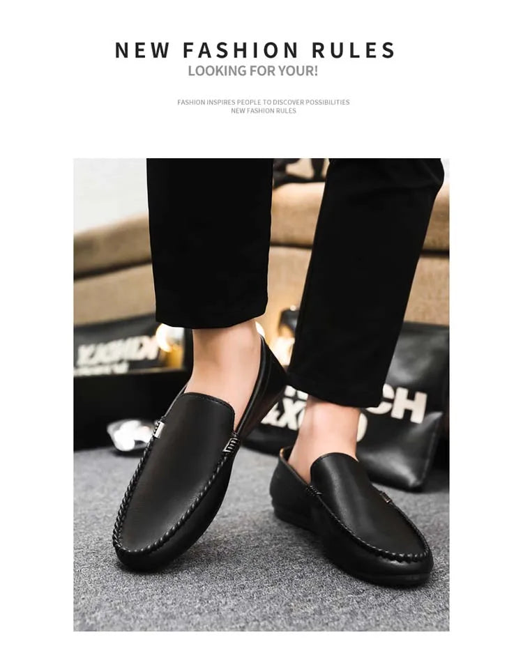In 2025, the new men's casual soybean shoes are fashionable and versatile, and men's work shoes is black and brown  size 39-46.
