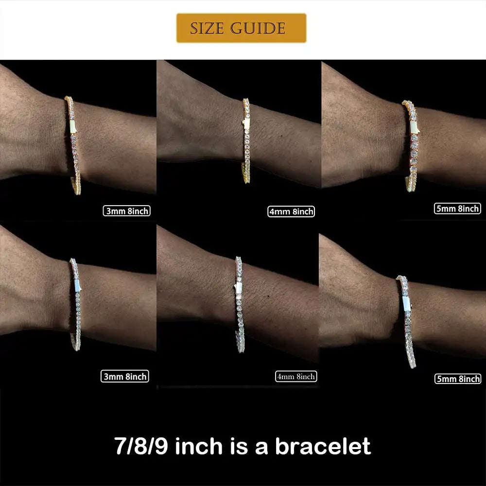 Hip Hop Jewelry Cubic Zirconia Iced Out Tennis Chain Iced Out 18k Gold Plated Bling Necklace For Women Free Custom Laser Logo