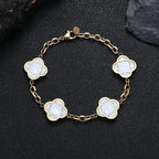Stylish Petal Chan Bracelets for Men Boys,Waterproof Natural Shell Chain Links Wristband,Birthday Gift