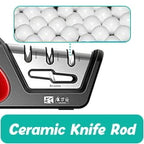 Four in One Kitchen Sharpener Restores Serrated Blade Knives and Scissors, Diamond Tungsten Steel Ceramics