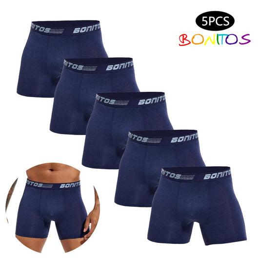 5pcs Boxers Men's Panties Breathable Boxer Shorts Men Underwear Polyester Underpants for Man High Quality Male Trunks