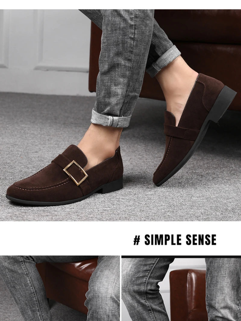 Mens Fashion Black Leather Shoes Autumn British Style Formal Business Footwear Low Top Commute Style Dress Shoes For Suits