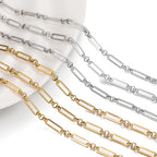 1Meter/Pack 304 Stainless Steel Knot Gold Steel Color Handmade Chains for DIY Necklace Bracelets Jewelry Making Accessories