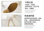 2025 New White Lace Wedding Shoes Fish Mouth High Heels Banquet Single Shoes Women