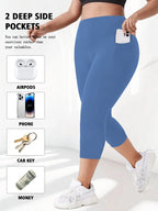 Women High Waist Plus Size 7/8 Yoga Leggings with Pockets Milk Silk Breathable Sport Women's pantss Base Leggings for Fitness