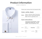 Men's Empire Neck French Cufflink Shirt Slim Fit Business Dress Assorted Cufflinks Lead Needle Large Tip Neck Men's White Shirt