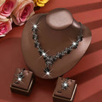 3pcs New Fashion Necklace Sets for Women Waterdrop Collar Choker Necklace Earring Jewelry Set for Prom Birthday Bridal Wedding