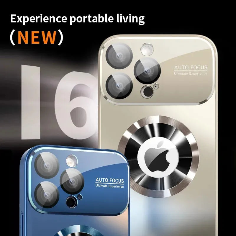 New Titanium Metallic Luxury Matte Case For iPhone 17 16 15 14 13 12 Pro Max Plus For Magsafe Glass Lens Camera Protection Cover