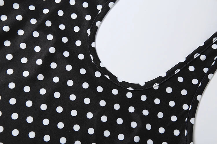 Nibber Low-Neck Sexy Backless Mini Dress Woman Summer Trend Polka Dot Print Halter Skinny Stretch Street Y2K Style Mini Bodycon