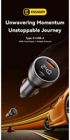 Essager 100W Car Charger USB C Quick Charge PD 45W for iPhone 15 pro 14  Xiaomi Poco Samsung Galaxy S24 Fast Charger Charging