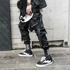 Y2K Joggers Cargo Pants For Men Casual Hip Hop Pocket Male Trousers Sweatpants Street Ribbons Techwear White Pant Pantalon Homme