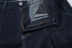 【Mirrordust】Pleated Baggy Jeans Men Loose Wide Leg Jeans Trousers Streetwear Harajuku Hip Hop Jeans Denim Pants