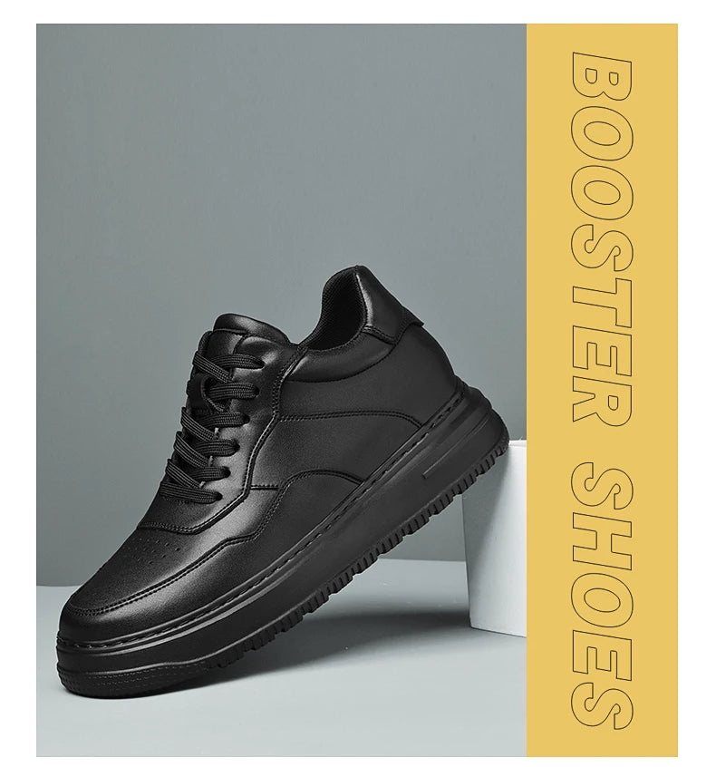 Men Genuine Leather Height Increasing Elevator Shoes Men non-slip BreathableElevator shoes Man Sneakers Comfortable Casual Shoes