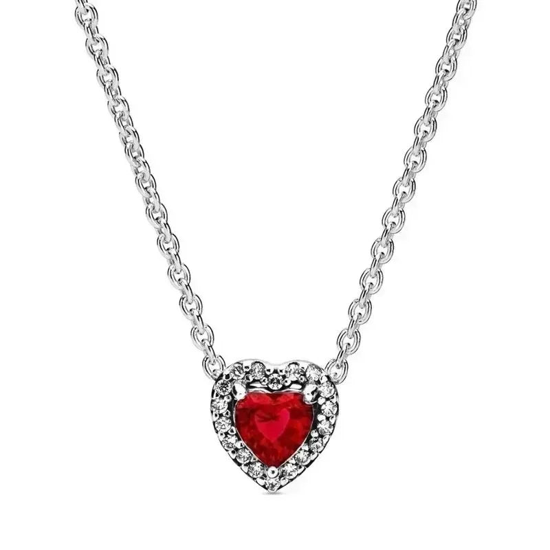 925 sterling silver heart-shaped ring necklace earrings sparkling luxury crystal women's jewelry set holiday surprise gift
