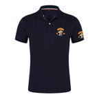 MC Bandidos Men's Fitness Casual Sports Gym Running Sports Elastic Short-sleeved Polo Shirt Lapel Men's Slim Fit V-Neck T-shirt